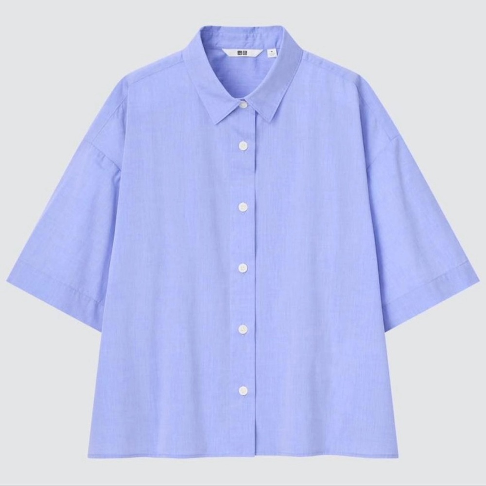 100% cotton half sleeve blue Uniqlo shirt new with tags